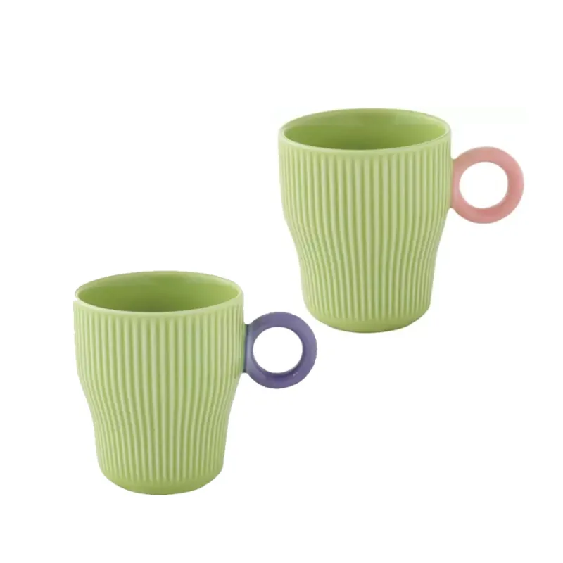 EASY LIFE Set 2 tazzine da caffè in porcellana “Twist and match Green” – 90 ml Promo Stagionale