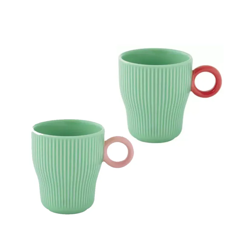 EASY LIFE Set 2 tazzine da caffè in porcellana “Twist and match Aquamarine Pink” – 90 ml Compra Oggi Stesso