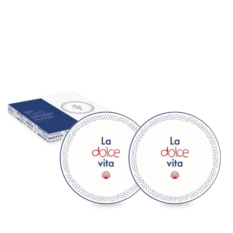 EASY LIFE Set 2 piatti in porcellana La Dolce Vita “Twist and Match Blue” – ⌀ 20 cm Consegna Rapida