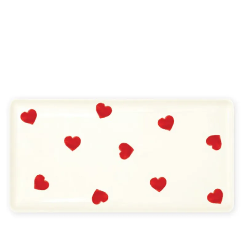 EASY LIFE Vassoio ovale in ceramica cuori rossi “Color mix red” – 39,5 x 20 cm Ultimissimo Modello