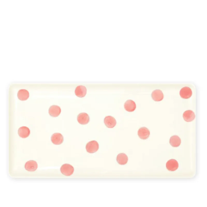 EASY LIFE Vassoio ovale in ceramica pois rosa “Color mix pink” – 39,5 x 20 cm Compra Adesso